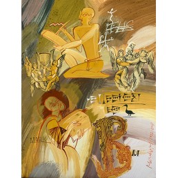 "My library 1", 2007, gouache on paper, 70х51 сm