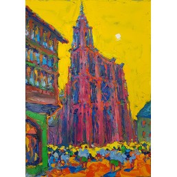 Notre-Dame Cathedral in Strasbourg, 2019 ,Oil on canvas, 70 х 50 cm