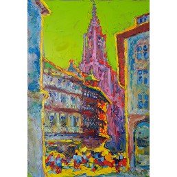 Summer in France , Notre-Dame Cathedral in Strasbourg, 2019 ,Oil on canvas, 79.5 х 50 cm.jpg
