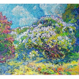 Lilac blooms. Happy mood, 2019, Oil on canvas, 90х100.2 cm 