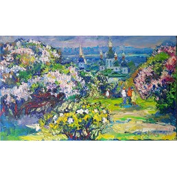 Botanical Garden. Lilac in bloom, 2019, Oil on canvas, 70х100 cm